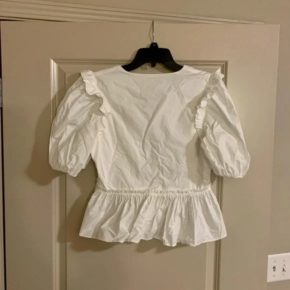 English Factory White Puff Sleeve Blouse - Picture 2 of 3